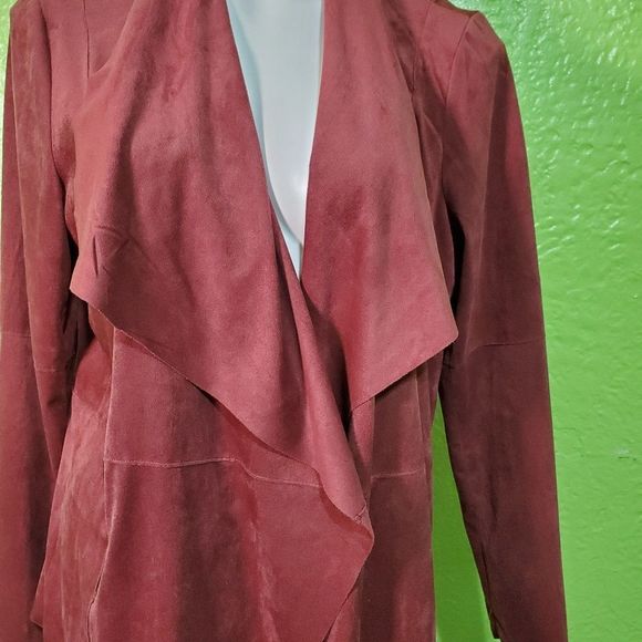 dressbarn Jackets & Blazers - Dressbarn Suede  Open Front Draped Jacket Size L